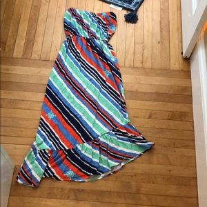 Lilly pulitzer flowy strapless nautical dress